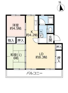 UR玉川橋【5階】の間取り
