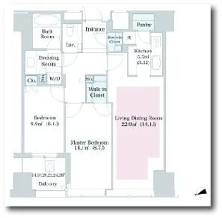 ラ・トゥール新宿【22階】の間取り