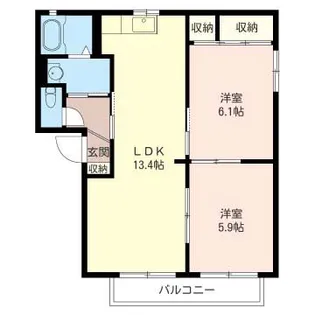 コーポオアシスB【1階】の間取り