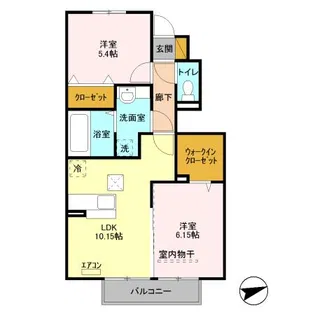 サザンハート吉岡 B棟【1階】の間取り
