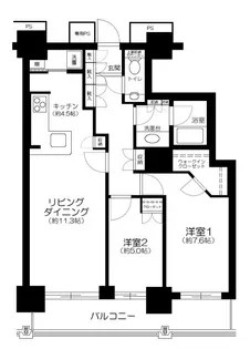 ベイクレストタワー【22階】の間取り