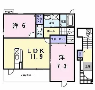リサータA【2階】の間取り