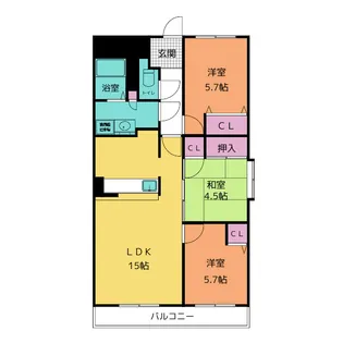 サンシャインハイツ【8階】の間取り