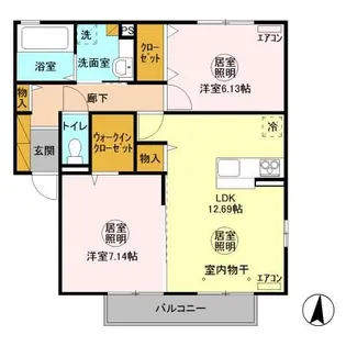 Sin.グリュック C【2階】の間取り