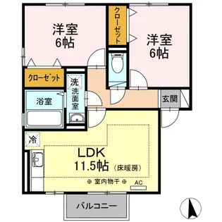 サザンスクエア【2階】の間取り