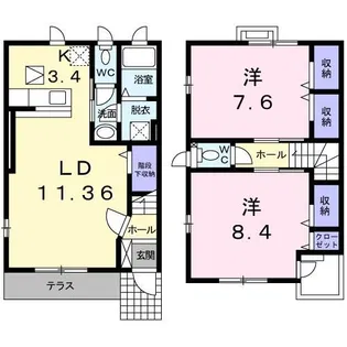 ニュークレストール ミョーギ【1階】の間取り