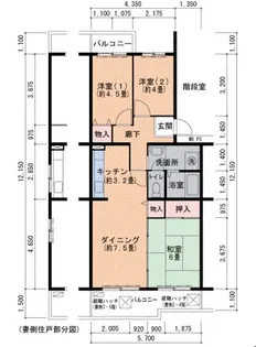 鹿の子台北ハイツ【3階】の間取り