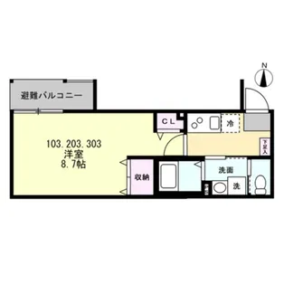 ベイルーム矢向リベルテ【2階】の間取り
