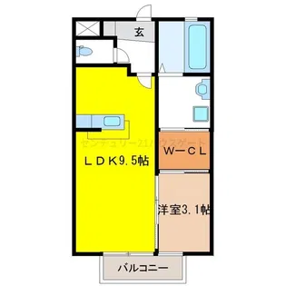 ブランクロスV【2階】の間取り