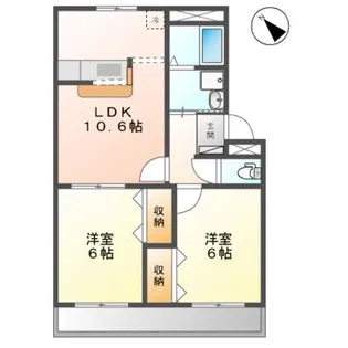 ロイヤルパインズB棟【2階】の間取り