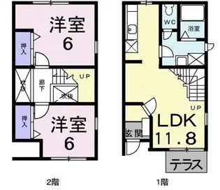 エクラタン和A【1階】の間取り