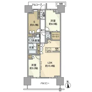 グランドメゾン品川シーサイドの杜【14階】の間取り