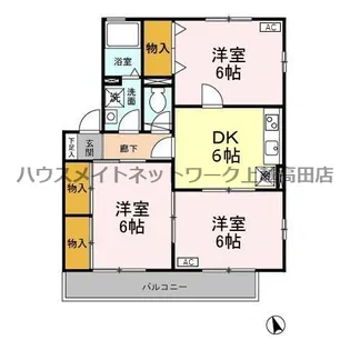 セジュールかきざき B【2階】の間取り
