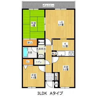 ルシアンコートおいの森【1階】の間取り