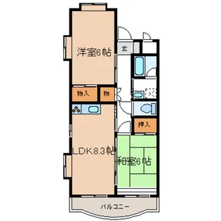 ルレーブ城東【2階】の間取り