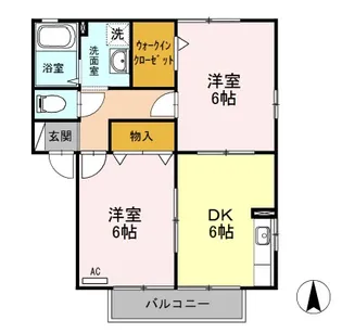 サニーウェル A【1階】の間取り