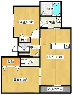 美田園テラス【1階】の間取り