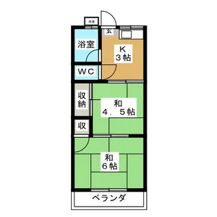 コーポ若梅C棟【1階】の間取り
