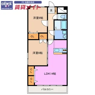 マイタウン松阪【1階】の間取り