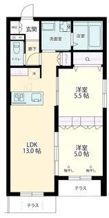 モアニ橋本【1階】の間取り
