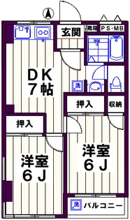 第5中町コーポ【3階】の間取り