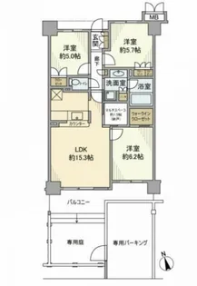 ゆりのき台ハイライズ【1階】の間取り