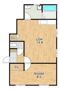 徳島県阿南市那賀川町中島【アパート】の間取り