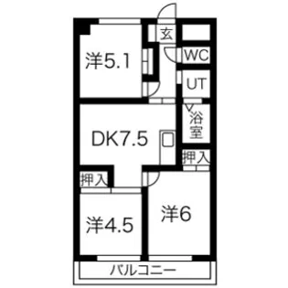 ソレイユフジ【5階】の間取り