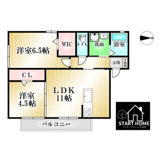 トアエーユB【1階】の間取り
