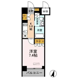 カスタリア武蔵小杉【4階】の間取り