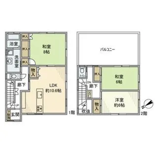 神奈川県横浜市中区本牧元町【一戸建】の間取り