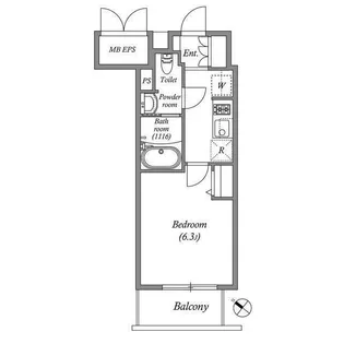 1Kの間取り画像