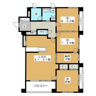 キャッスルハイツ桑名【8階】の間取り