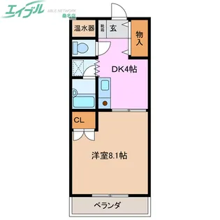 1DKの間取り画像