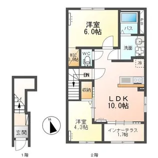 茨城県古河市東牛谷【アパート】の間取り