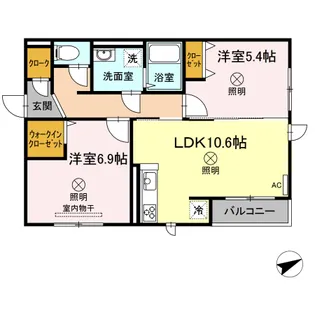 鳥取県倉吉市円谷町【アパート】の間取り