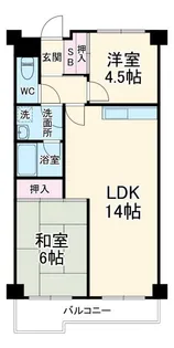 ワコー川越マンション【1階】の間取り