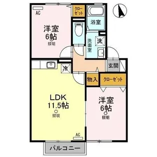 エフロレンス山陽【2階】の間取り