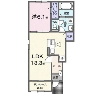 リリー青山【1階】の間取り