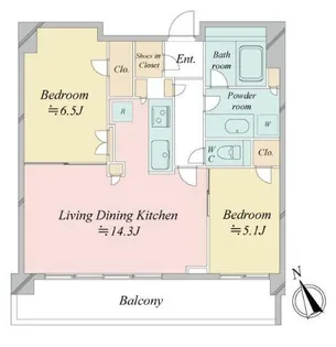 東京都港区赤坂7【マンション】の間取り