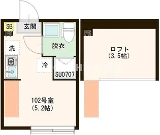 東京都中野区若宮1【アパート】の間取り