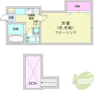 ホワイトキャッスル中倉9番館【2階】の間取り