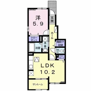 鹿児島県枕崎市中央町【アパート】の間取り