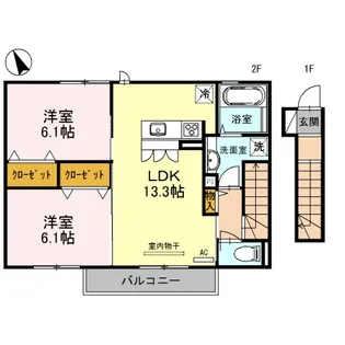 リッシュ・アヴニール【2階】の間取り