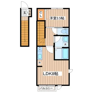 マノアーレ名取駅西 A【2階】の間取り