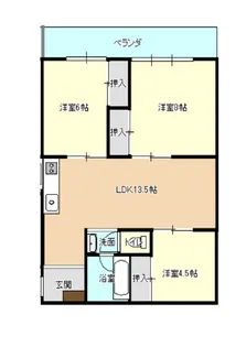 アジュール高橋町【6階】の間取り