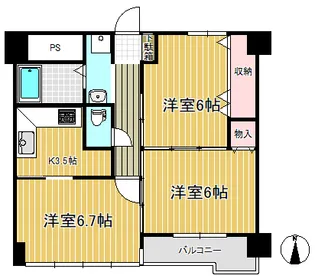 ベルソーレ支倉【6階】の間取り