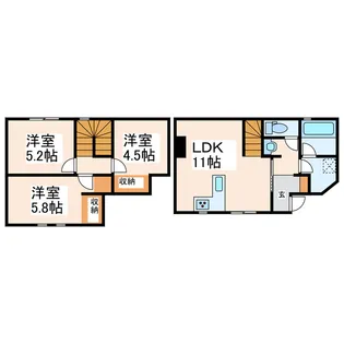 熊本県熊本市中央区黒髪2【一戸建】の間取り