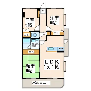 インフィニティ田迎【7階】の間取り