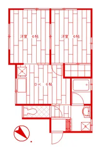 ハイツ板津【1階】の間取り